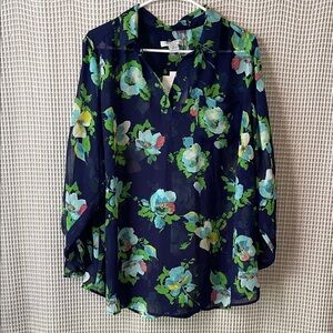 Liz Claiborne Vibrant Floral Blouse